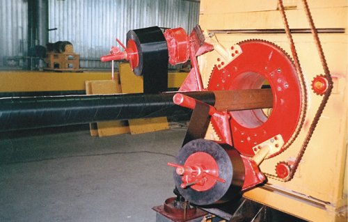 Фрагменты линии изоляции труб с преобразователями Веспер на одном из предприятий 